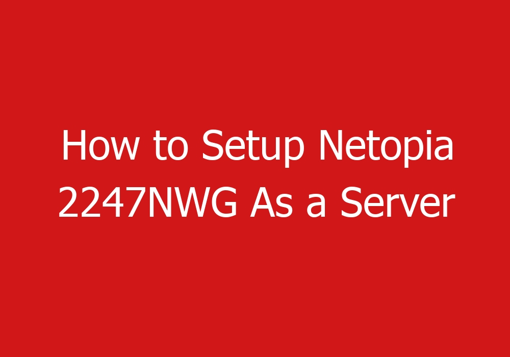 How to Setup Netopia 2247NWG As a Server -
